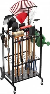 Garden Tool Organizer with Wheels, Garage Tool Organizer for Garage Storage
