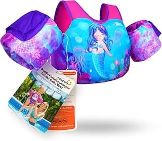 AEOCOO Puddle Float Jumper for Swiming, Toddler Swim Vest for Water Play, Pool Floats with Swimming Arm Floaties Swim Jacket & Water Wings for Kids Swimmies, Boys, Girls, Niños