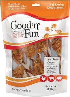 GOOD 'N' FUN Double Pops Long-Lasting Dog Treat with Real Protein, 5.5 oz