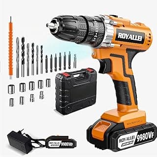 20V Cordless Drill Driver with Battery and Charger, 20V Max Compact Power Drill Set, 2-Speed Reversible Electric Drill, Lightweight Household Tool for Home Repair, DIY