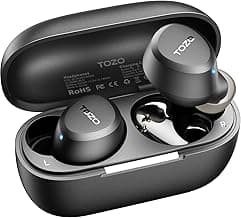 TOZO A1 Wireless Earbuds Bluetooth 5.3 Light Weight in Ear Headphones | IPX5 Waterproof, 2 Mics for AI Calls, Immersive Premium Sound Bass Ear buds with Charging Case, 32 Presets EQ via TOZO App