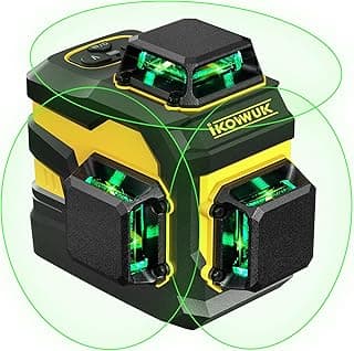 IKOVWUK Laser Level with 12 Green Lines, Built-in 5200 mAh Li-ion Battery