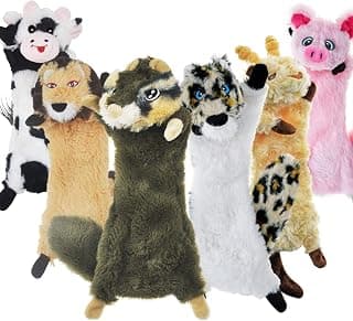 SHARLOVY Dog Squeaky Toy No Stuffing 6 Pack, Dog Toys Crinkle for Puppy | for Small Puppy, Durable Chew Plush Cute Animals Natural for Teething Pet