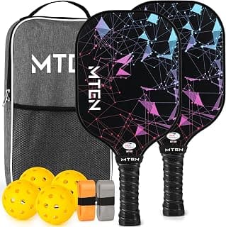 MTEN Pickleball Paddles Set of 2/4/1, USAPA Approved Fiberglass Rackets | Lightweight Set for Men, Women, Beginners & Intermediate