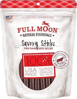 Full Moon® Essential Beef Savory Sticks Dog Treats 14 oz | Human Grade, No corn, No wheat, No soy, Glycerin Free, Made in the USA