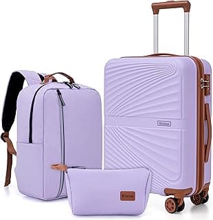 Carry On Luggage Set Suitcase 3 Piece,Purple (20"/BP/TB)