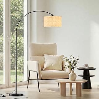 marctronic Modern Arc Floor Lamp with Foot Switch for Living Room, 3000K-6000K Adjustable Color Temperature, 71" Tall Arc Standing Lamp with 9W LED Bulb for Bedroom, Office, Beige