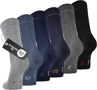 Mens Dress Socks, 6/12 Pairs Crew Socks for Men