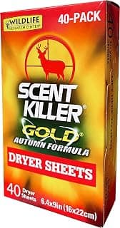 Wildlife Research Center Scent Killer Gold Autumn Dryer Sheets 40 Sheets