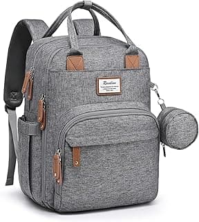 RUVALINO Baby Diaper Bag Backpack with Changing Pad, Waterproof | Baby Shower Gifts, Travel Baby Bags for Mom Dad Girl Boy, Insulated Bottle Holders, Pacifier Case, Large Capacity
