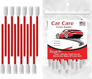 SWAB-ITS® Car Care Cleaning & Detailing Foam Swabs – 12-Piece Reusable, Lint-Free Auto Detailing Set | Precision Interior & Exterior Cleaning | Made in USA (88-8220)