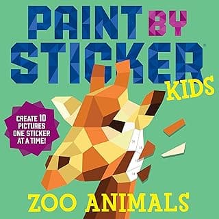 Paint by Sticker Kids (Official): Zoo Animals: Create 10 Pictures One Sticker at a Time!