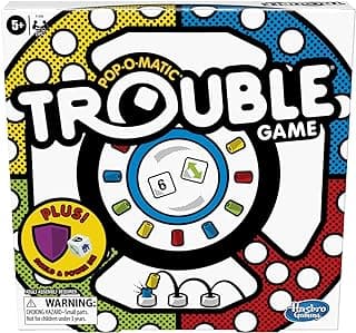 Hasbro Gaming Trouble Board Game, Includes Bonus Power Die and Shield, Family Game for 2-4 Players, Ages 5 and Up (Amazon Exclusive)