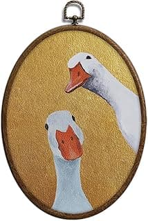 QKX Vintage Goose Oval Wall Art, Waterproof Grandma Cottage Core Wall Decor | Retro Whimsy Decor, Vintage Duck Oval Wall Art, Farmhouse Nursery Wall Decor for Western Bedroom Living Room, Bathroom Room,