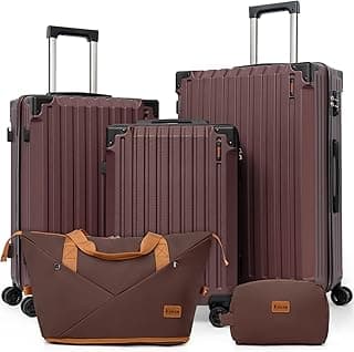 Luggage Sets 5 Piece,Hardside Luggage with Spinner Wheels, Lightweight ABS Hard Shell Travel Luggage with TSA Lock for Family Trips, Business,Vacation