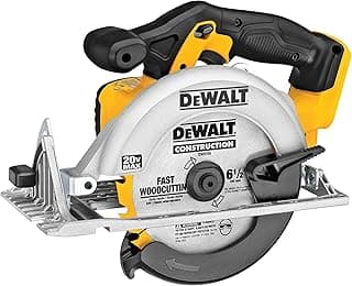DEWALT 20V MAX Circular Saw, Cordless Sidewinder Style Portable, 6-1/2-Inch Blade, 5150 RPM, 0-50 Degree Bevel Capability, Battery Not Included (DCS391B)