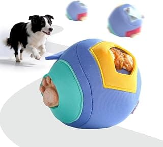 Interactive Dog Toy, Treat-Hiding Geo Bouncing Ball with Shape Pockets | Motion activated, Two Mode, Rechargeable, Automatic, Hide Seek Enrichment, Mental Stimulation, Small to Large Dogs
