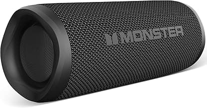 Monster S620 Bluetooth Speaker, Wireless Portable Outdoor Bluetooth Speakers, 60W True Wireless Stereo IPX8 Waterproof, Dual PairingBluetooth 5.4 Built-in Mic, Perfect for Home, Black
