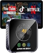 Magic AI Box Wireless CarPlay Adapter, Fast Car Video Box Plug & Play, Easy Setup, Supports Netflix/YouTube/TF Card Streaming Equalizers and More for OEM Wired CarPlay/Android Auto Cars(Tech Gray)