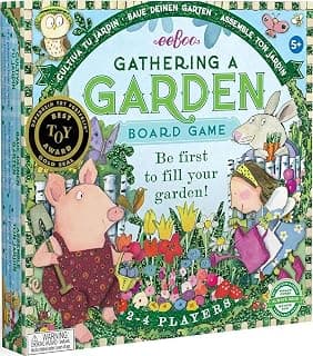eeBoo Gathering a Garden Board Game, Plant Counting, Ages 5+, 2-4 Players