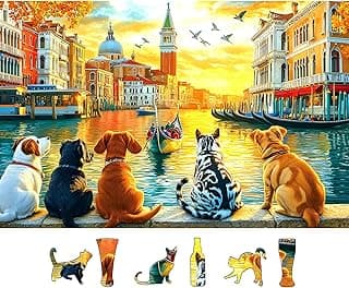 500 Piece Jigsaw Puzzle for Adults Sights of Landscape with Dogs | Challenging Puzzles for Adults 500 Pieces with Letter, Perfect for Game Nights Family Gifts Decoration, Dust-Free (23" x 15")