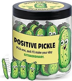 DEARMINE 60 Positive Pickle Cards Jar, Birthday Gifts for Women, Teens, Adults, Back to School Gift, White Elephant Gifts, Stocking Stuffers, Teen Girl Gifts Trendy Stuff