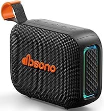 Portable Bluetooth Speaker Line-in Support: IPX5 Waterproof, Black | Up to 24H Playtime, HD Sound, TWS Pairing, LED Light, Outdoor Speaker for Beach, Pool, Travel, Gifts for Adults Teens