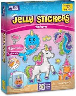 Imagimake DIY Jelly Stickers - Unicorn, 25+ Stickers, Low-Mess Art Kit