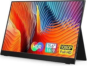 VILVA 15.6" FHD IPS USB-C HDMI Portable Monitor | 15.6" FHD IPS, USB-C/HDMI, cover+speakers, for PC/Mac/Phone/Xbox/Switch/PS4, portable.