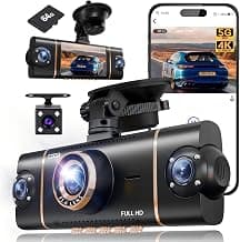4 Channel 360° Dash Cam Front and Rear, 4K+1080P*3 FHD Car Camera
