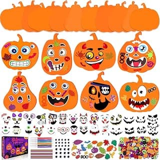 Natonhi 430Pcs Halloween Crafts for Kids, Fall Foam Pumpkin Decorating Kit