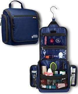 Travel Toiletry Bag for Men and Women - (10.6”x10.6”x3.2”) Large Hanging Toiletry Organizer - Waterproof Hygiene Bag with Metal XXL Swivel Hook, with Sturdy Zippers and 19 Compartments for Toiletries