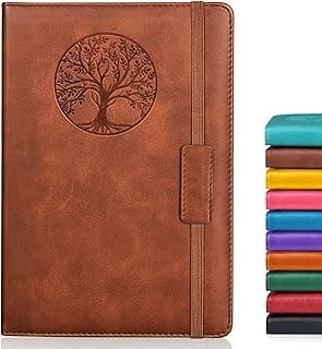 Biuwory Leather Journal Notebook,256 Thick Lined Pages,Hardcover 5.7"×8.3"