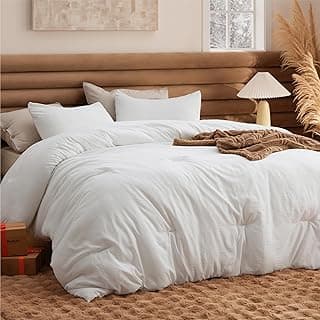 Bedsure Queen Comforter Set Prewashed Soft Bedding Set 3Pcs White 90"x90" | GentleSoft, Built to last, all season, bedding, warm yet lightweight, gift choice, OEKO-TEX, machine-washable