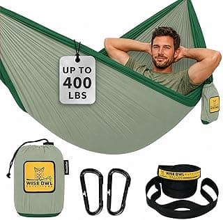 Wise Owl Outfitters Camping Hammock – up to 500lbs Portable Hammock with Tree Straps - Travel, Backpacking, Hiking, Outdoors Camping Gear - Single or Double
