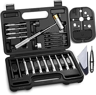 BESTNULE 25pc Punch Set and Hammer, Roll Pin Punch Set with Bench Block | Complete Punch Set, Enhanced Magnetic Bench Block, 4 Replaceable Hammer Faces, Heat-Treated 40#Cr Steel, Compact Case