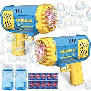 JONEG 2 Pack Bubble Gun, Toys for 3-8 Year Old Boys Girls, Kids Gifts | Bubble Machine with Bubble Solution, Gifts for 3 4 5 6 7 8 Years Old Birthday Toy for Kid Toddlers Ages 4-6 Outdoor Wedding