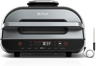 Ninja® Foodi® Smart XL 6-in-1 Indoor Grill & Air Fryer, Black/Silver, FG551 | Smart Cook System with built-in thermometer, XL capacity, perfect doneness, rare to well done. 6-in-1: Grill, Air Fry & more.