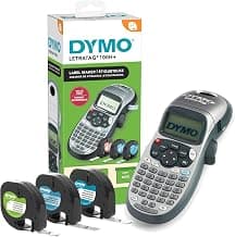 DYMO Label Maker Machine with 3 Tapes - 100H LetraTag Handheld, Includes 3 LT Label Tapes, Perfect for Home & Office Organization