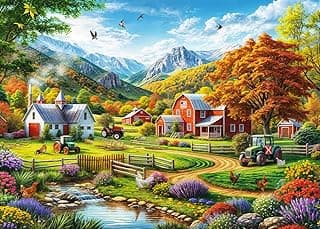 HUADADA 1000 Piece Puzzles for Adults - Country Life - Jigsaw Puzzles for Adults 1000 Piece Educational Games Colorful Puzzles for Home Decoration