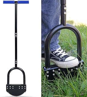 Edger Lawn Tool 41in Border Edger with Tempered Spring Steel Blade Long Rubber Handle Wide Footplate Rustproof Manganese Steel Half Moon Edger for Garden Maintenance