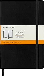 "Moleskine Classic Notebook, Soft Cover, Large (5"" x 825"") Ruled/Lined, Black, 192 pages" (S07162)