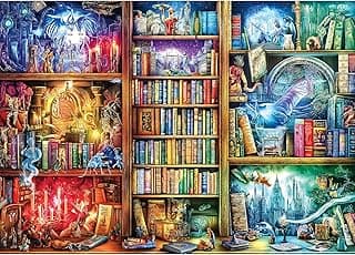 Fantasy Books Puzzles for Adults 1000 Pieces Magic Library Wonderland Puzzle for Adults Hard Colorful Jigsaw Puzzles 1000 Pieces Challenging Family Puzzle Size is (26.75 x 19.75)