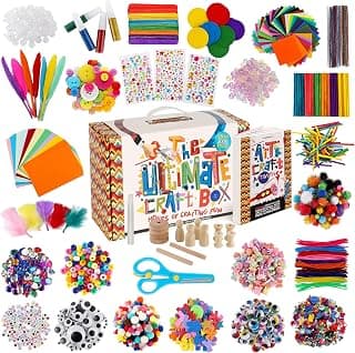 A&R CO. 3000+ Pcs Arts and Crafts Supplies & Materials for Kids - Ultimate Bulk Craft Kit for Boys & Girls with 99 Activities Book for Ages 3-5, 4-6, 6-8, 8-12