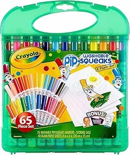 Crayola Pip-Squeaks Washable Marker Set (65ct), Coloring Set, Drawing Art Supplies for Kids, Spring Craft Kit, Travel Activity, Gifts for Kids
