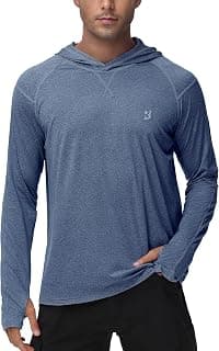 Roadbox Men's UPF 50+ Fishing Shirts, Long Sleeve UV Sun Protection Hoodie | SPF 50+ Rash Guard Shirt, Quick-Dry, Breathable Comfort with Thumbholes for Athletic Workout, Hiking, Swim and Running