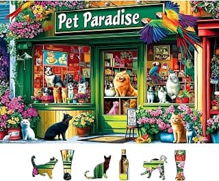 MINIWAN Paradise Pets 500 Piece Puzzle for Adults, 23" x 15" | Funny Animal Jigsaw Puzzles Theme, Animal Pet Lover Challenging Puzzles for Friends Family Activity Game Nights Gifts