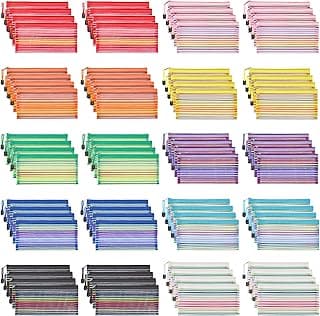 JARLINK Zipper Mesh Pouch, 80 Pcs Durable Pencil Pouches in 10 Colors | Multipurpose Pencil Pouch Bulk for School, Office Supplies, Cosmetics, Makeup&Travel Accessories, Mixed Color