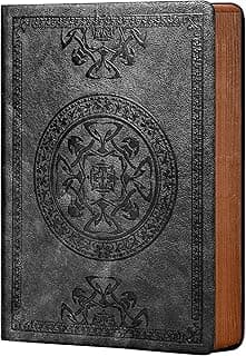 CAGIE Journal for Men Women Leather Vintage Diary Journaling Notebook Black